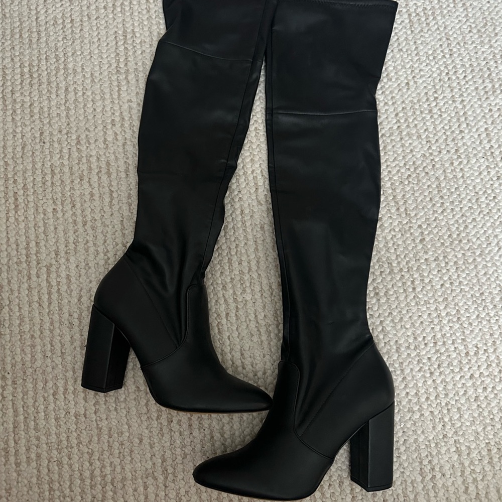 Aldo Sleek Black Over-the-Knee Boots